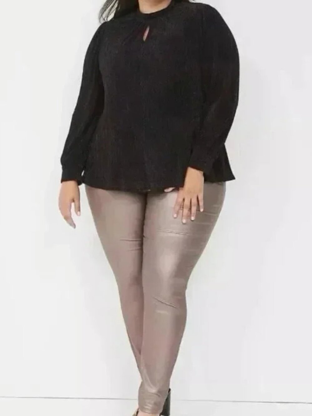 Lane Bryant Pants Plus Size 14 Metallic Coated High Rise Pull On Jegging